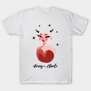 Aries Girl Zodiac Sign Astrology T-Shirt